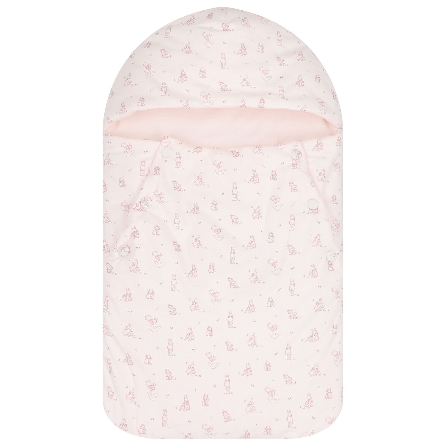 Baby Girls Pink Alphabet & Bunny Nest, 1, hi-res