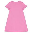 Girls Pink Cotton Polo Bear Dress, 1, hi-res