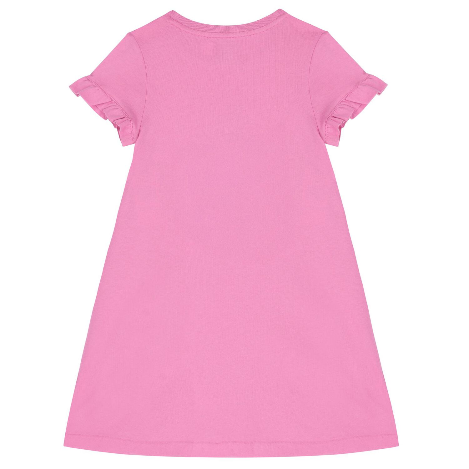 Girls Pink Cotton Polo Bear Dress, 1, hi-res