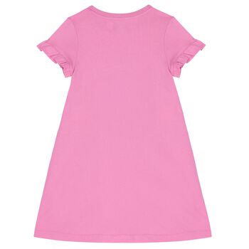 Girls Pink Cotton Polo Bear Dress