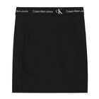 Girls Black Logo Skirt, 1, hi-res