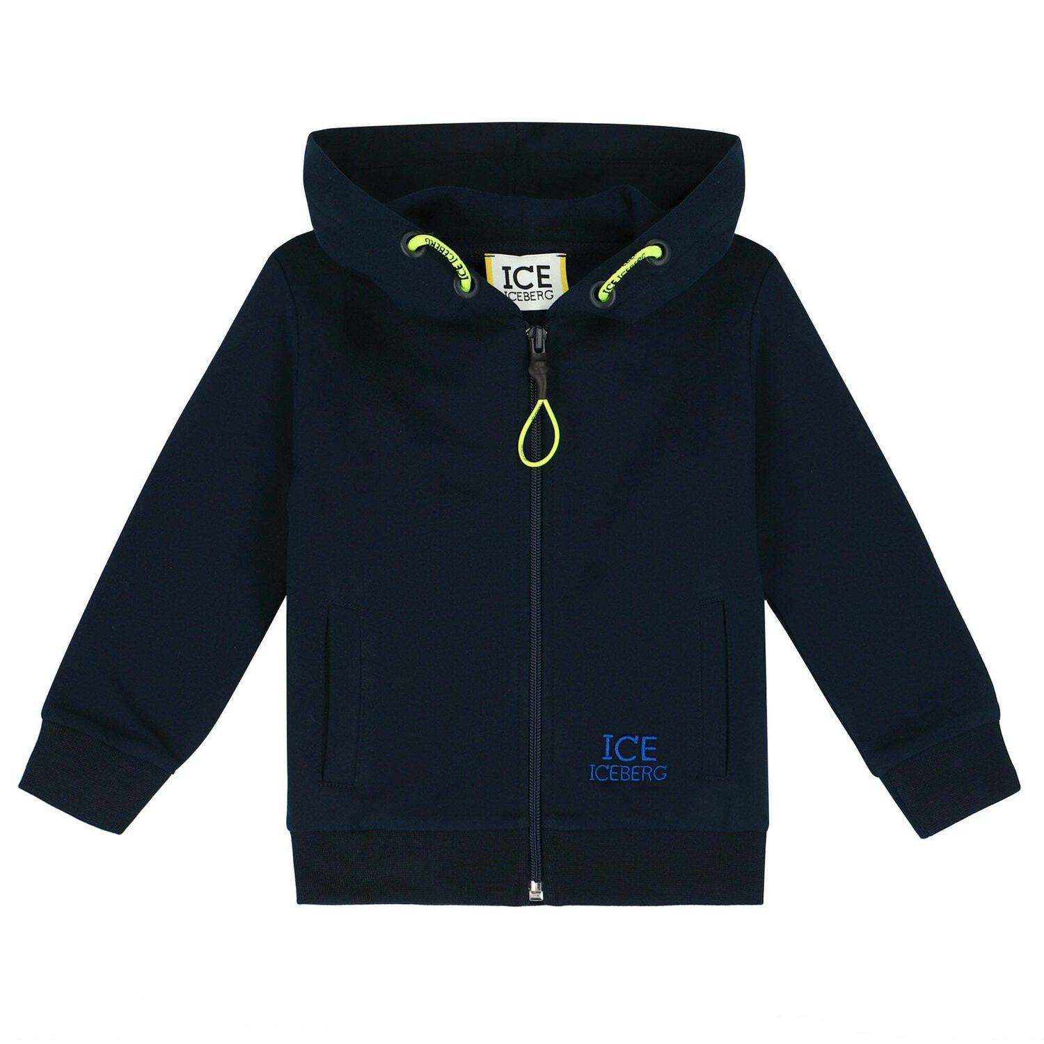 Younger Boys Navy Logo Hooded Top, 1, hi-res image number null