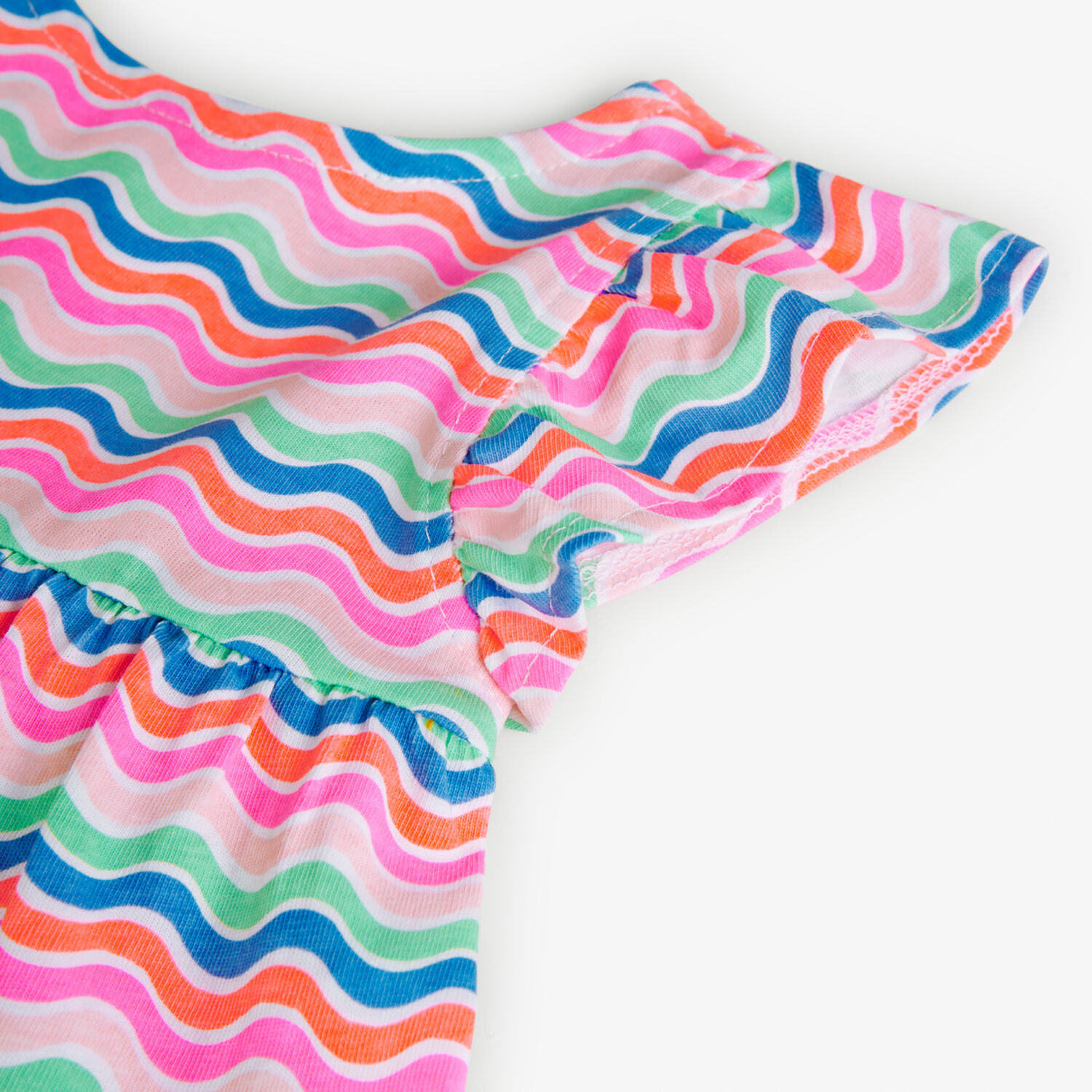 Girls Pink & Blue Striped Dress, 1, hi-res