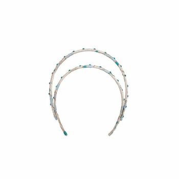 Gold and Turquoise Jacquard Headband