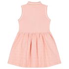 Girls Pink Cotton Broderie Polo Dress, 1, hi-res