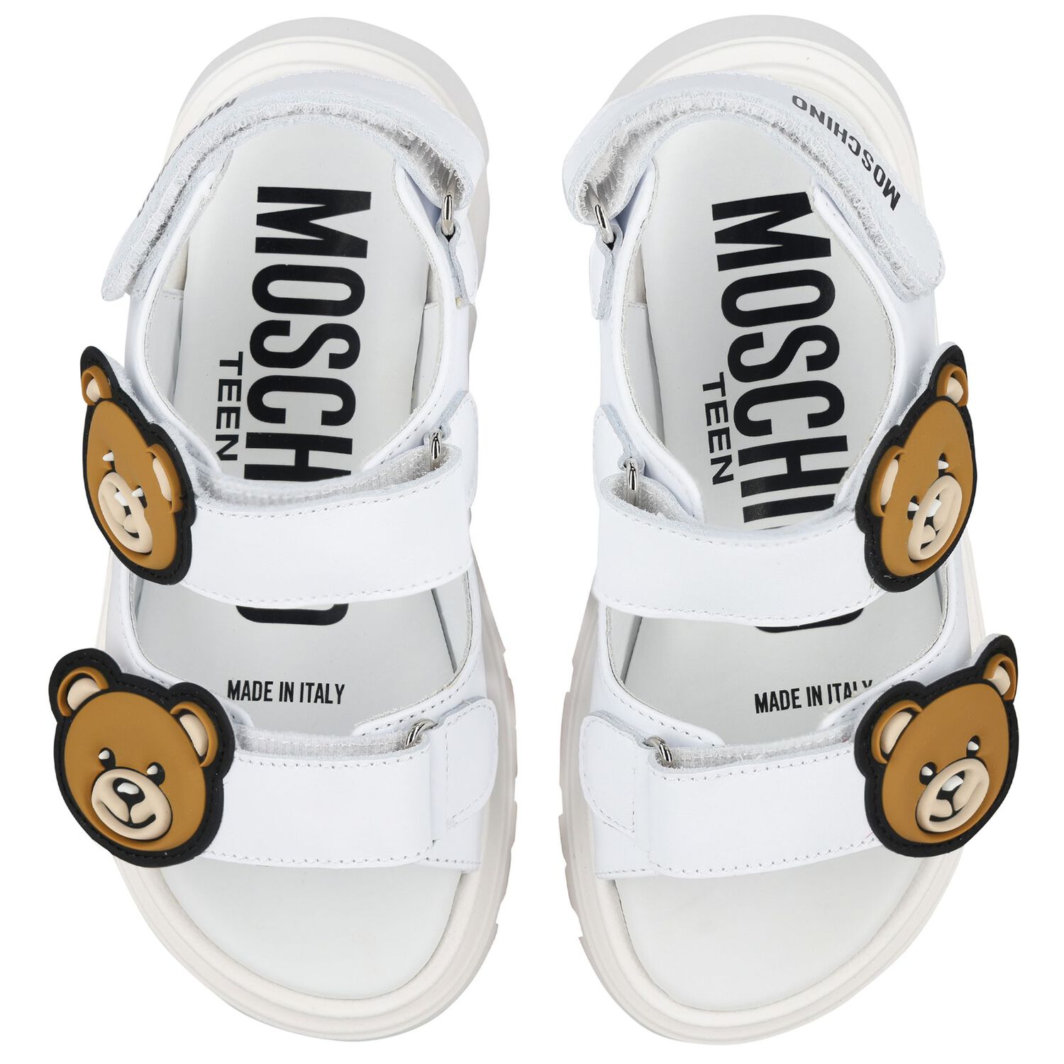 White Teddy Bear Sandals, 1, hi-res image number null