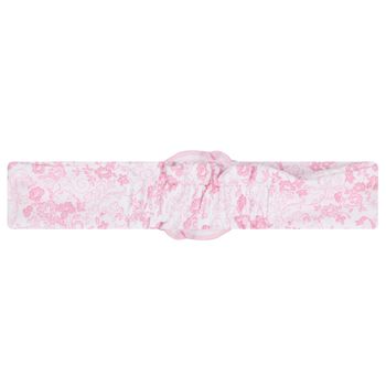 Baby Girls White & Pink Old English Roses Headband