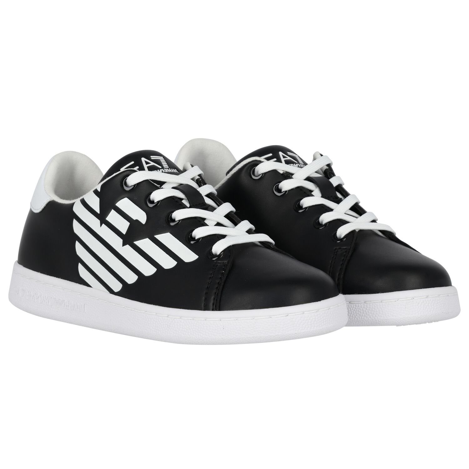 Black Logo Trainers, 1, hi-res