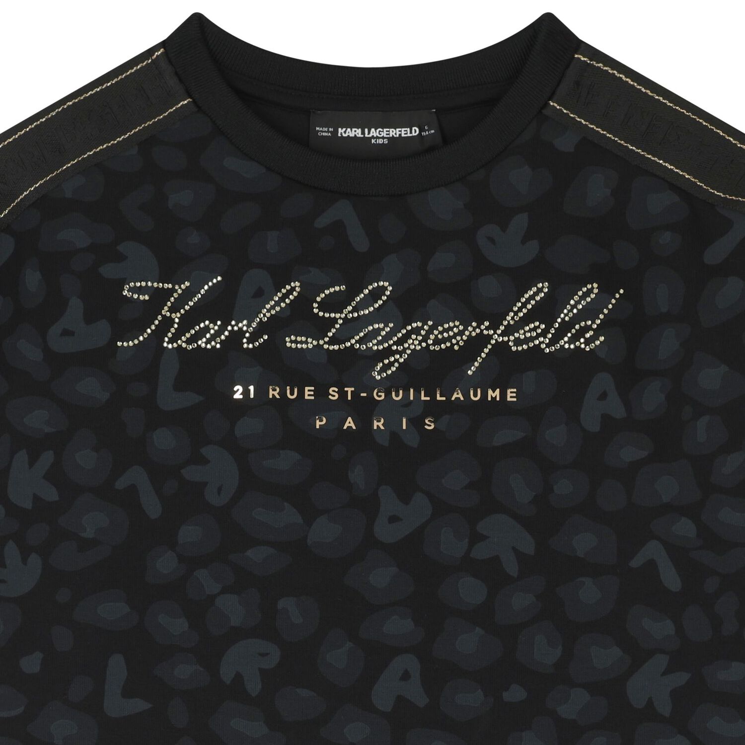 Girls Black Logo Dress, 1, hi-res