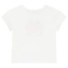 Girls White & Pink Floral Tulle Skirt Set, 1, hi-res