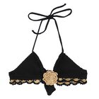 Girls Black & Gold Crochet Bikini, 1, hi-res