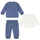 Baby Boys Blue & Ivory Tracksuit (3 Piece), 1, hi-res
