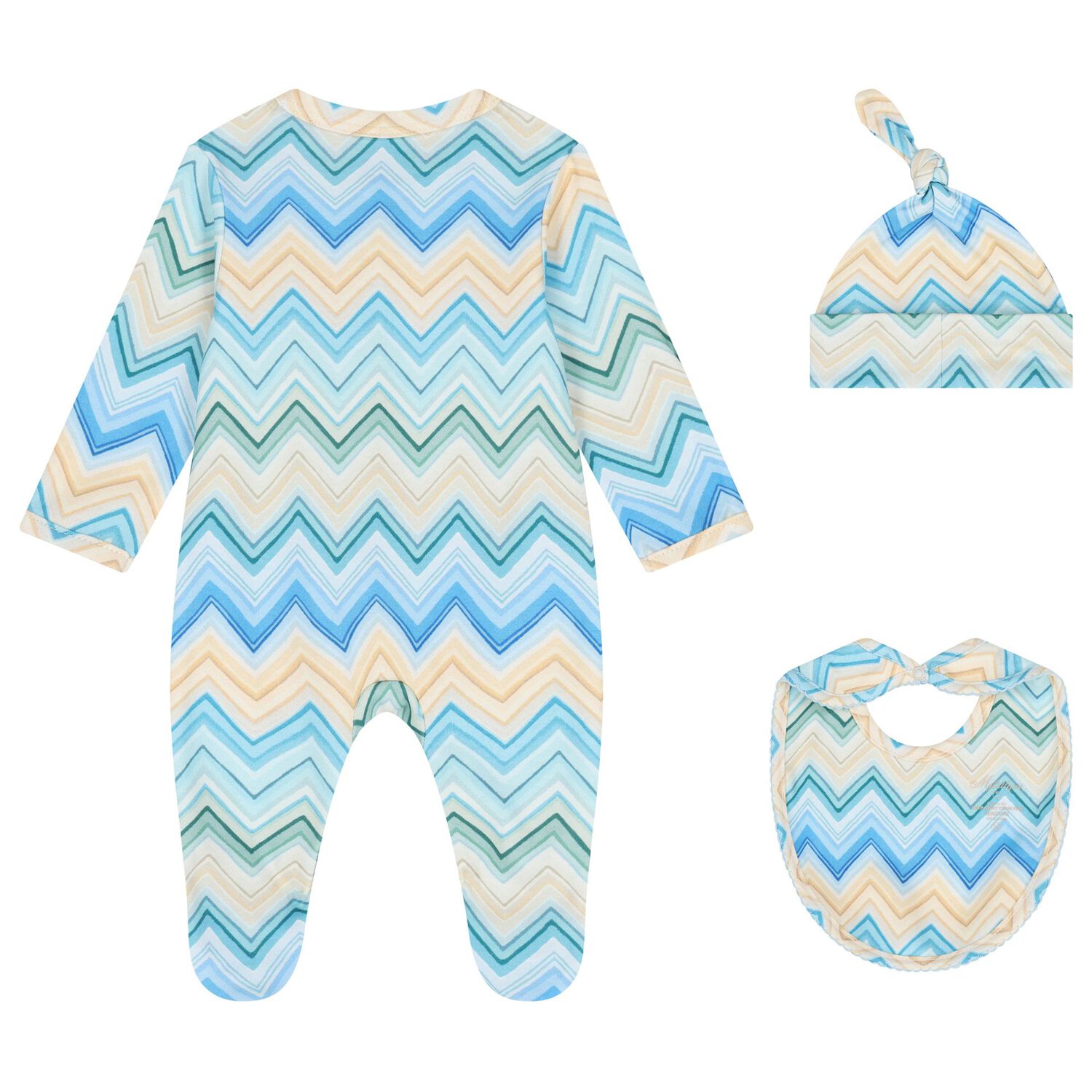 Blue & Yellow Zig Zag Babygrow Set, 1, hi-res image number null