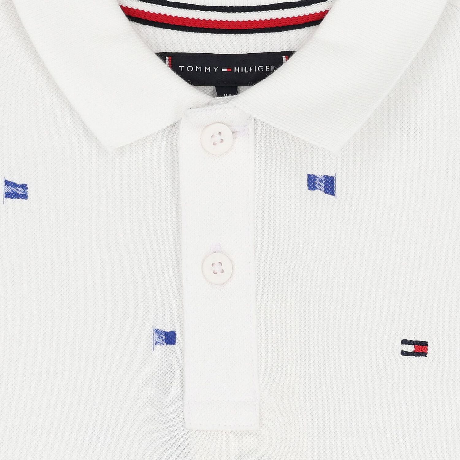 Boys White Logo Flag Polo Shirt, 1, hi-res
