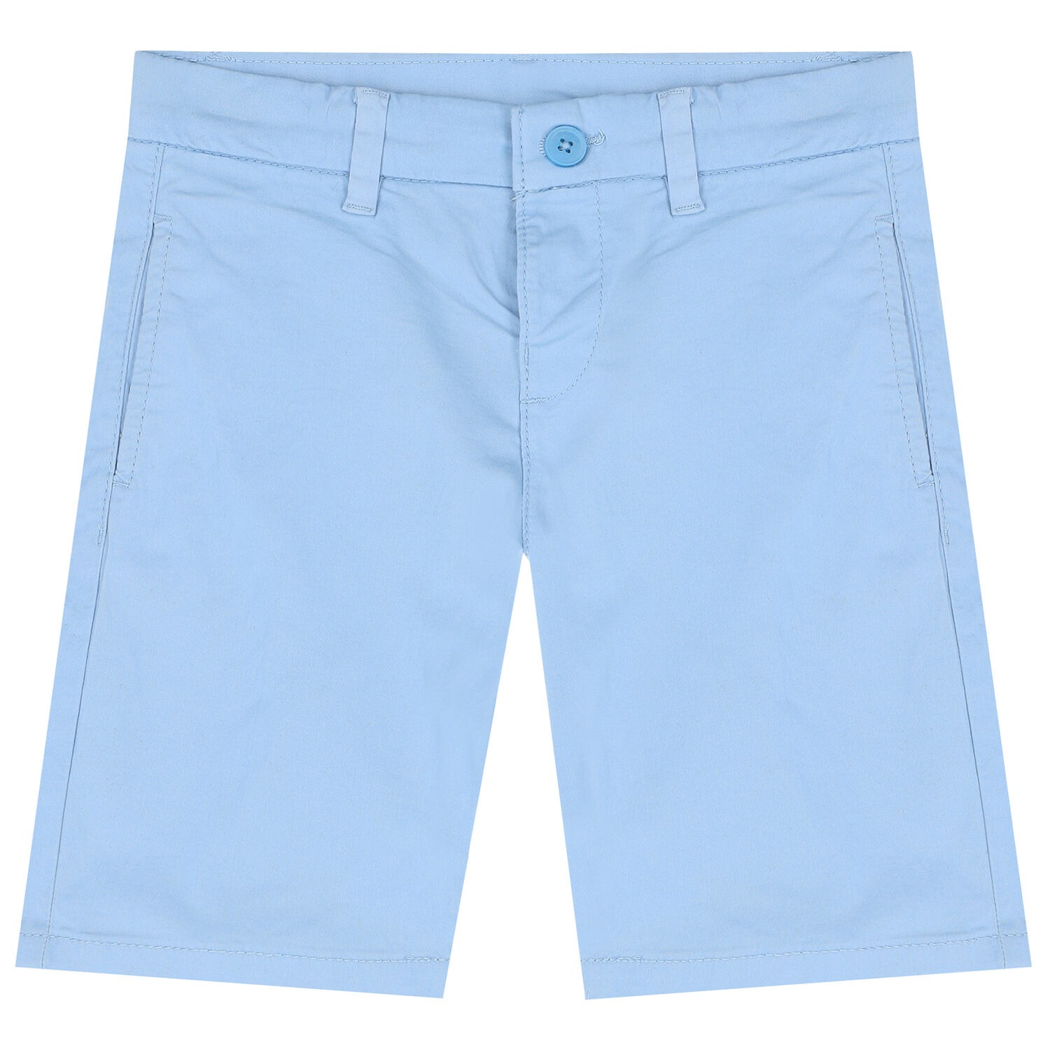 Boys Blue Cotton Twill Shorts, 5, hi-res