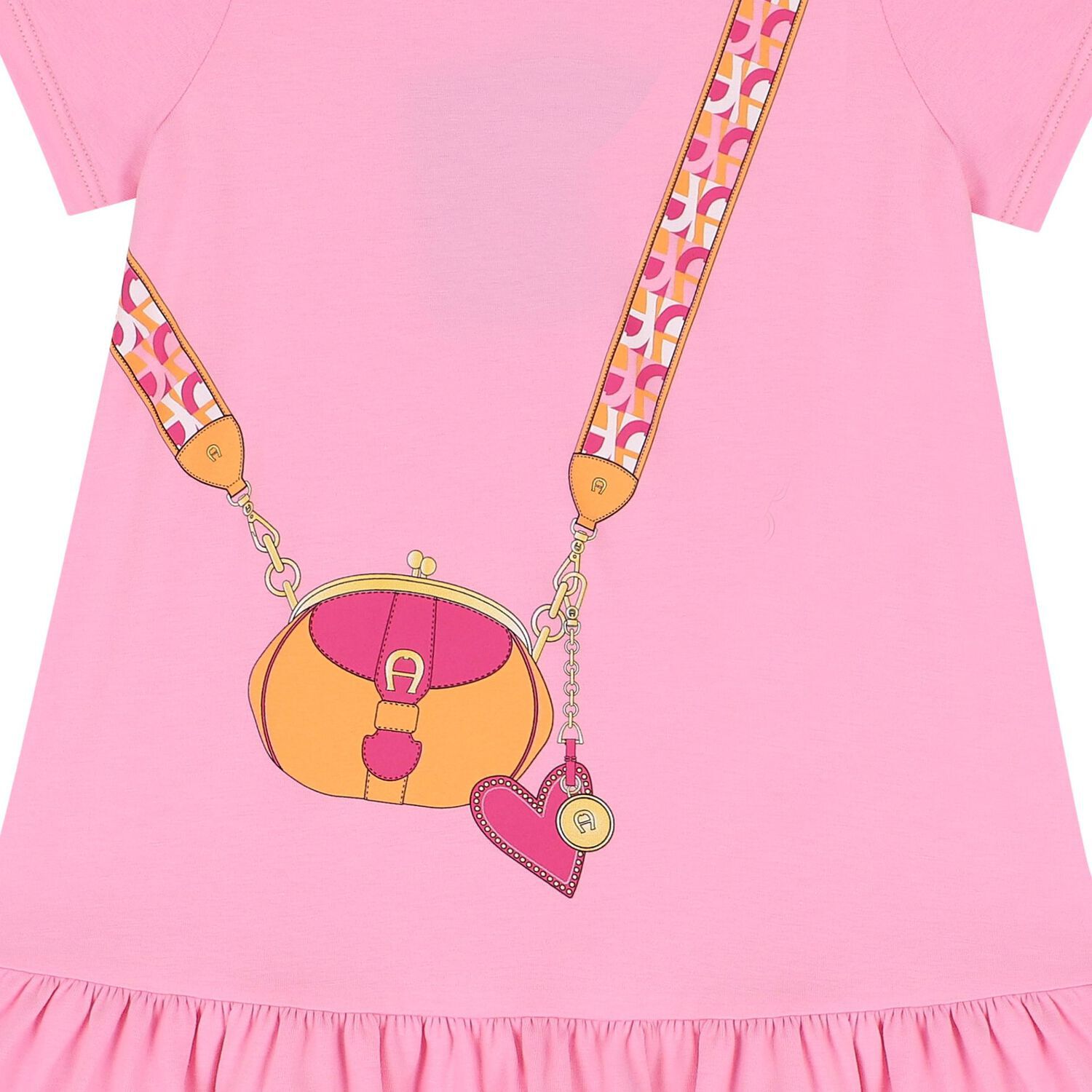 Girls Pink Logo Bag Dress, 2, hi-res