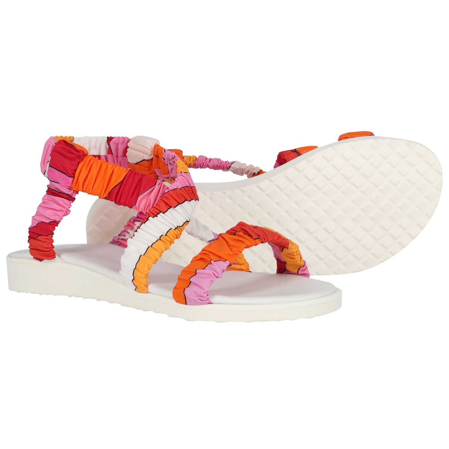 Girls Pink & Orange Sandals, 1, hi-res