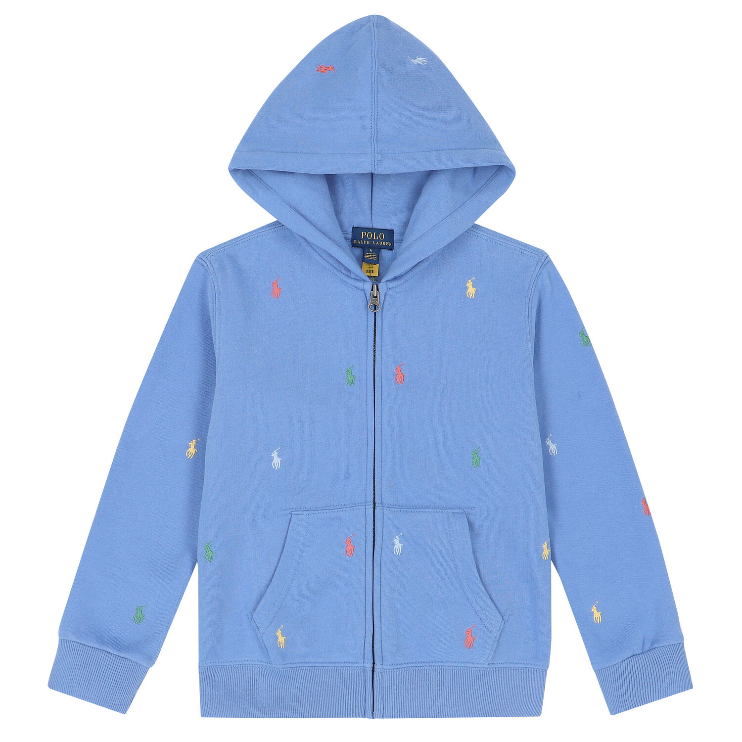 Boys Blue Logo Zip-Up Top, 1, hi-res