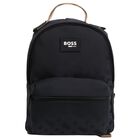 Boys Black Logo Backpack, 1, hi-res