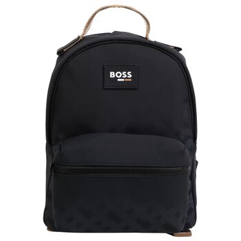 Boys Black Logo Backpack