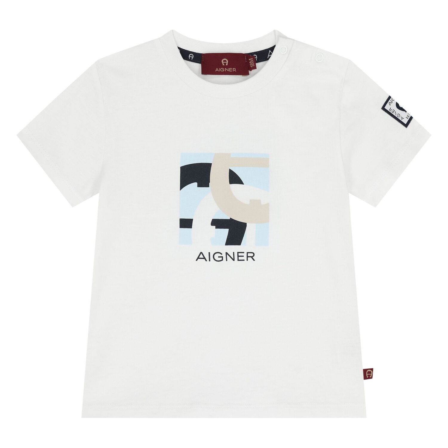 Younger Boys White & Blue Logo Shorts Set, 1, hi-res