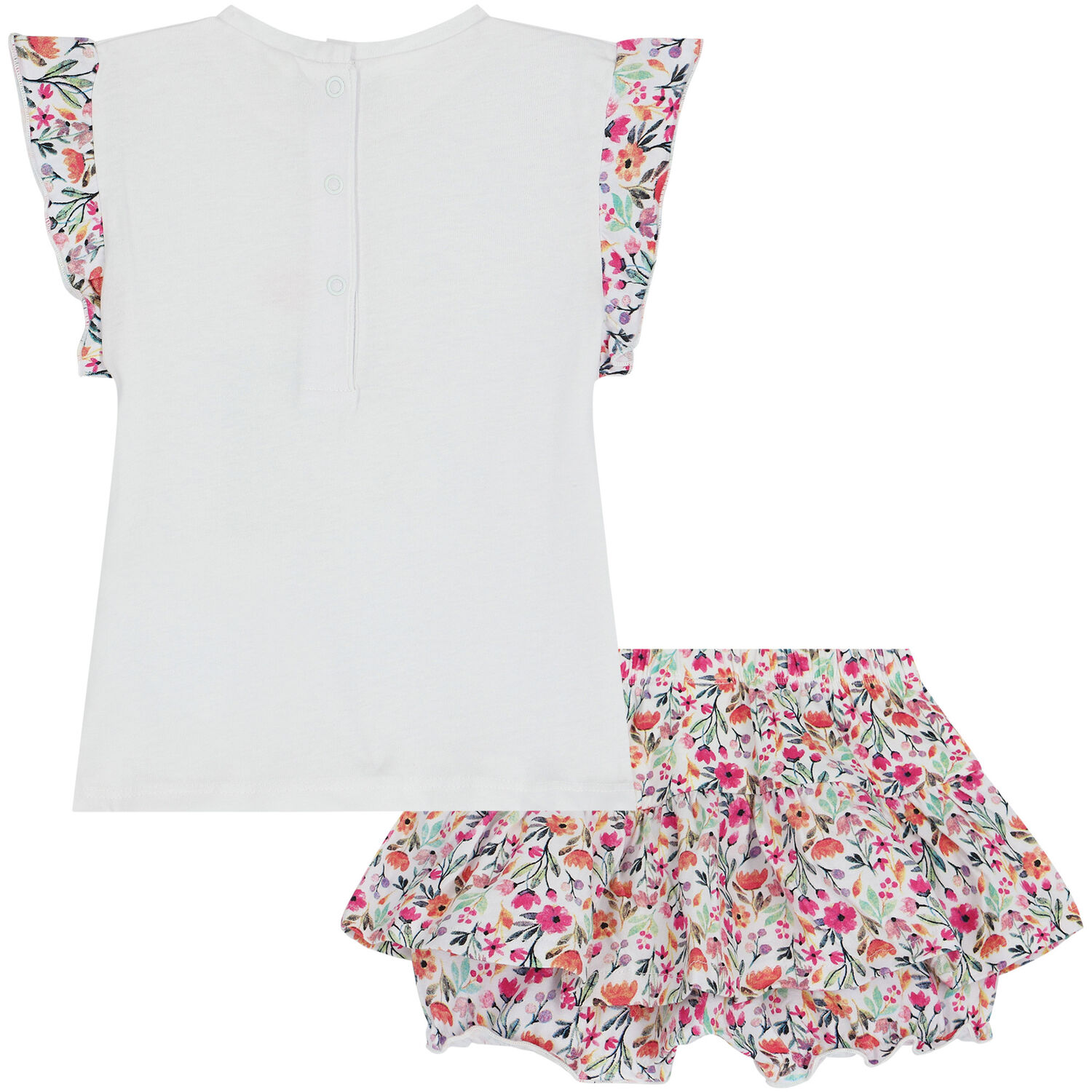 Baby Girls White & Pink Skirt Set, 1, hi-res image number null