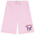 Girls White & Pink Kuromi Shorts Set, 1, hi-res