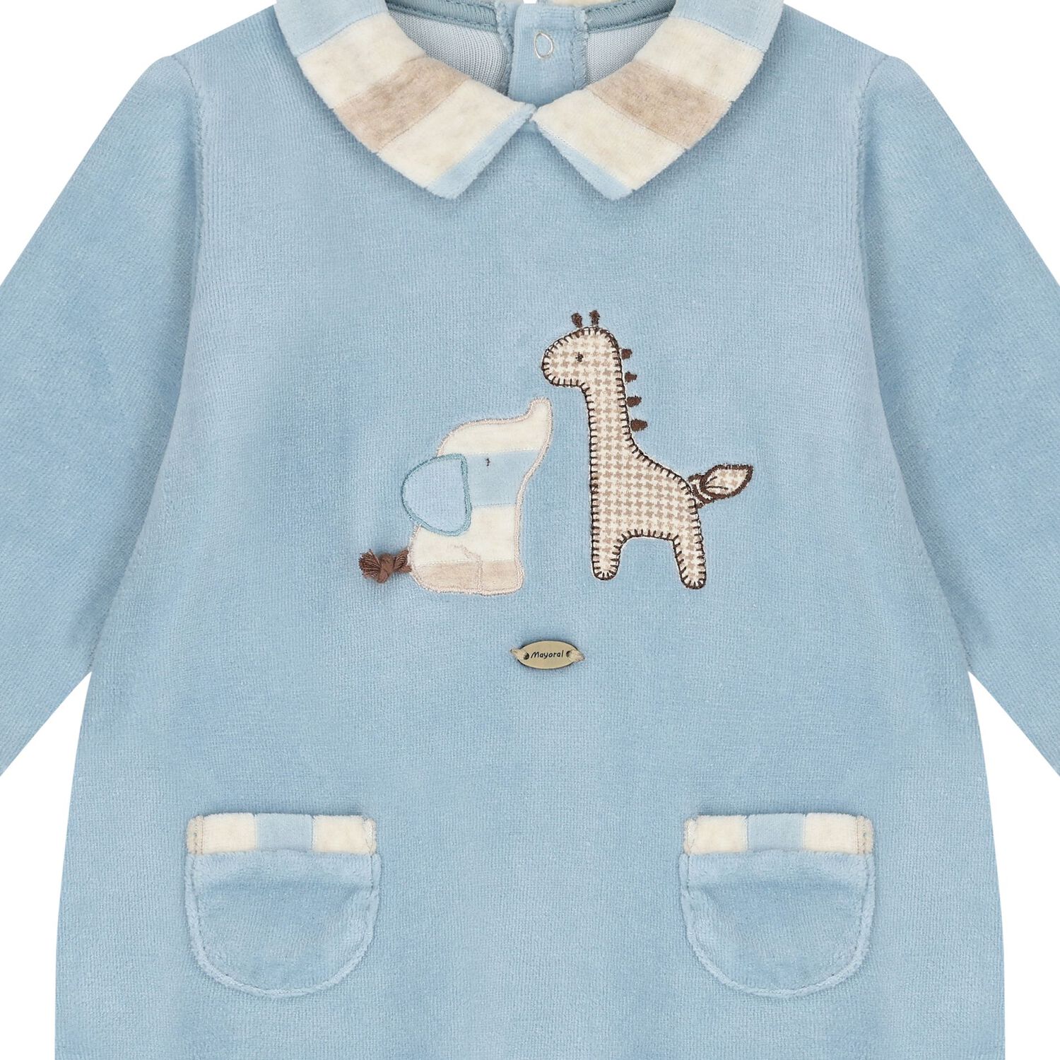 Baby Boys Blue Logo Babygrow, 1, hi-res