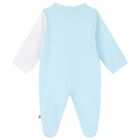 Baby Boys Blue & White Logo Babygrow, 1, hi-res