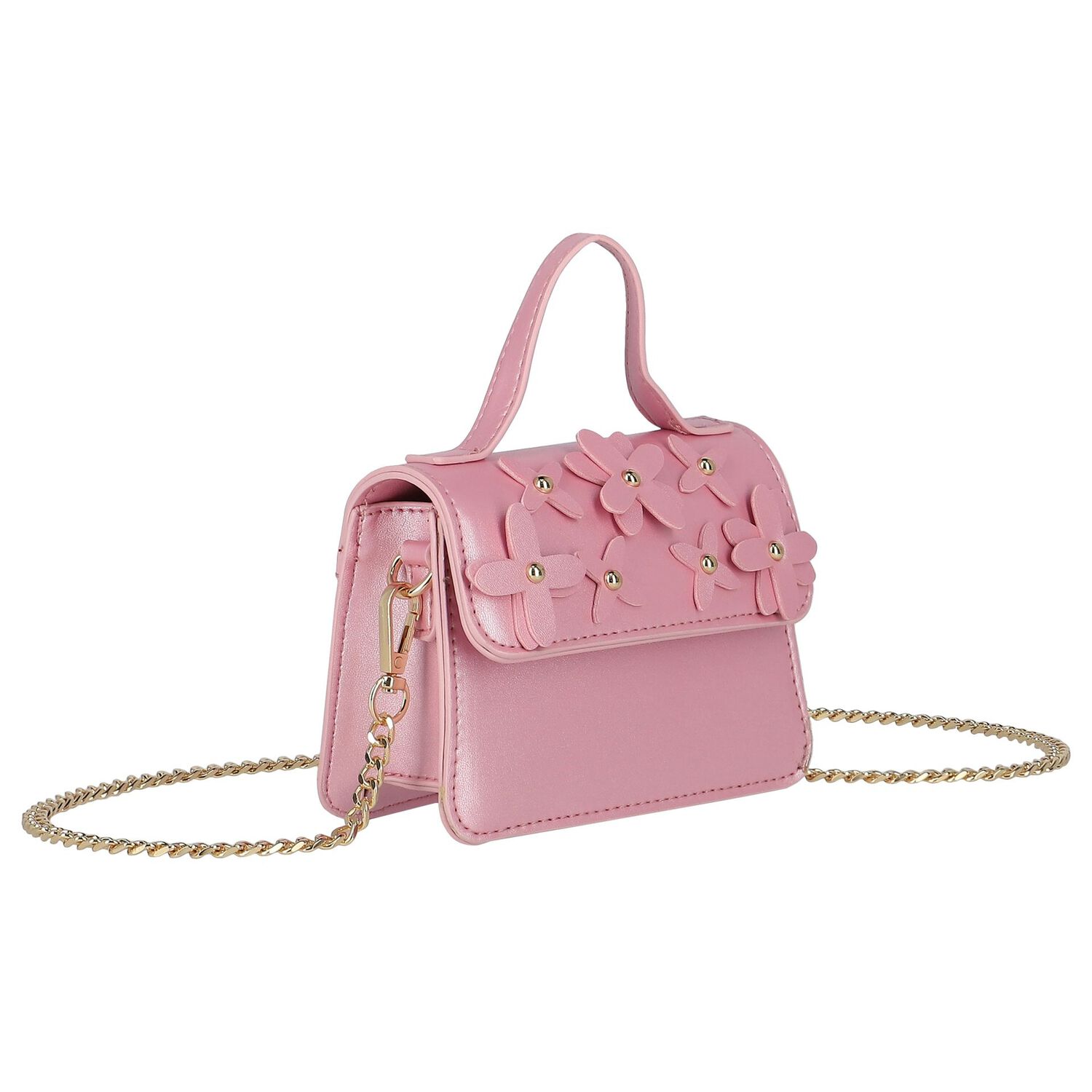 Girls Pink Flowers Bag, 2, hi-res image number null