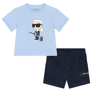 Boys Blue Ikonik Shorts Set