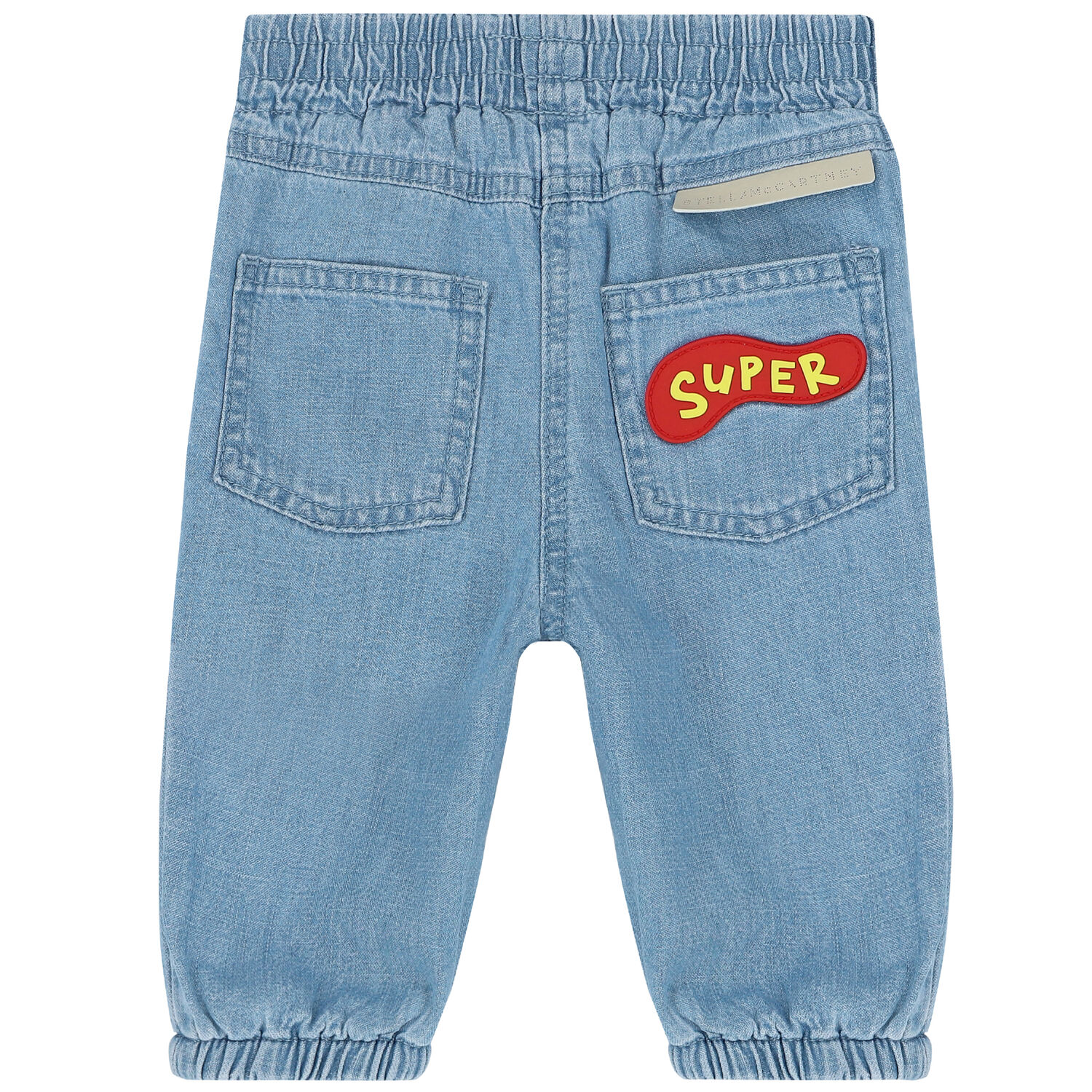 Younger Girls Blue Denim Trousers, 1, hi-res