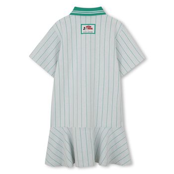 Girls Grey & Green Striped Disney Polo Dress