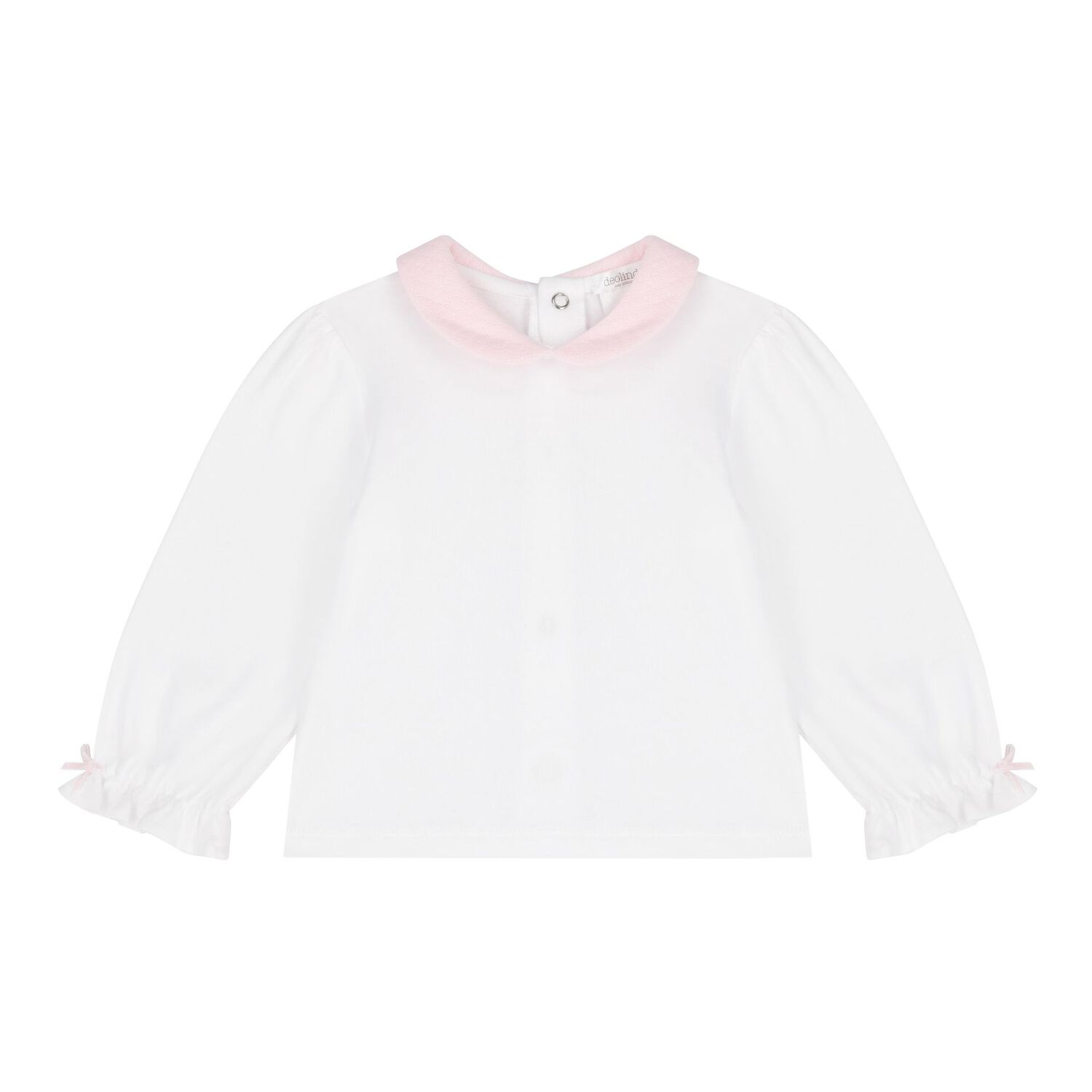 Baby Girls Pink & White Dungaree Set, 1, hi-res