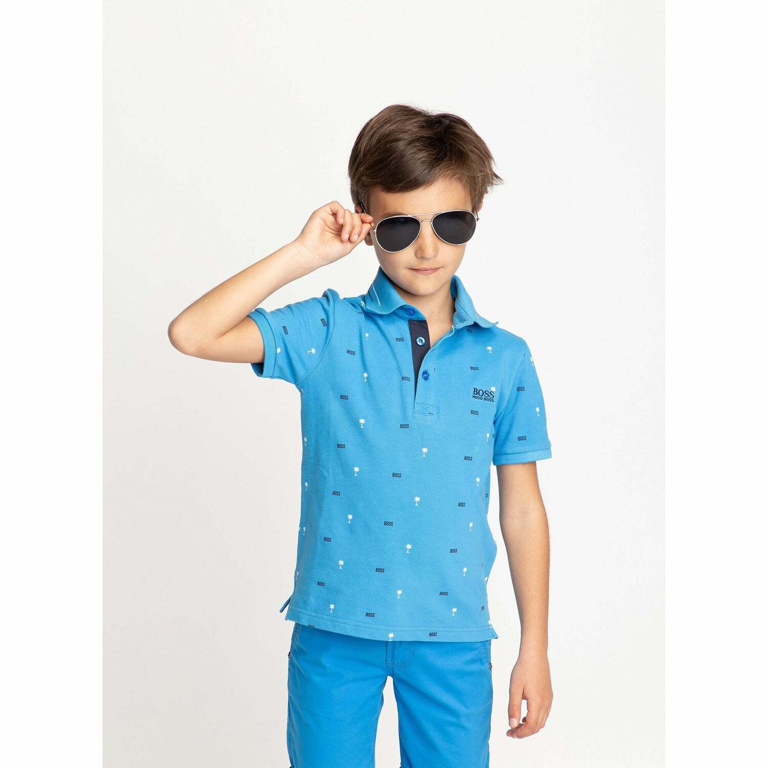 Boys Blue Logo Polo Shirt, 1, hi-res image number null