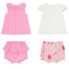 Baby Girls White & Pink Shorts Set ( 2-Pack ), 3, hi-res