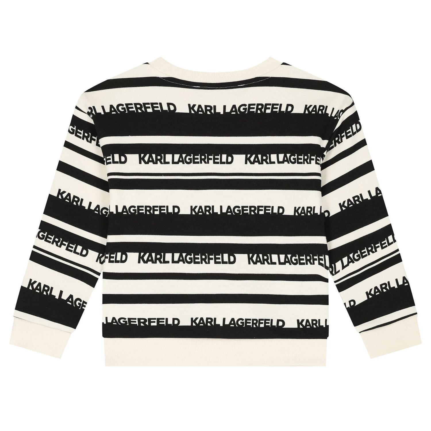 Boys Ivory & Black Logo Striped Sweatshirt, 1, hi-res image number null