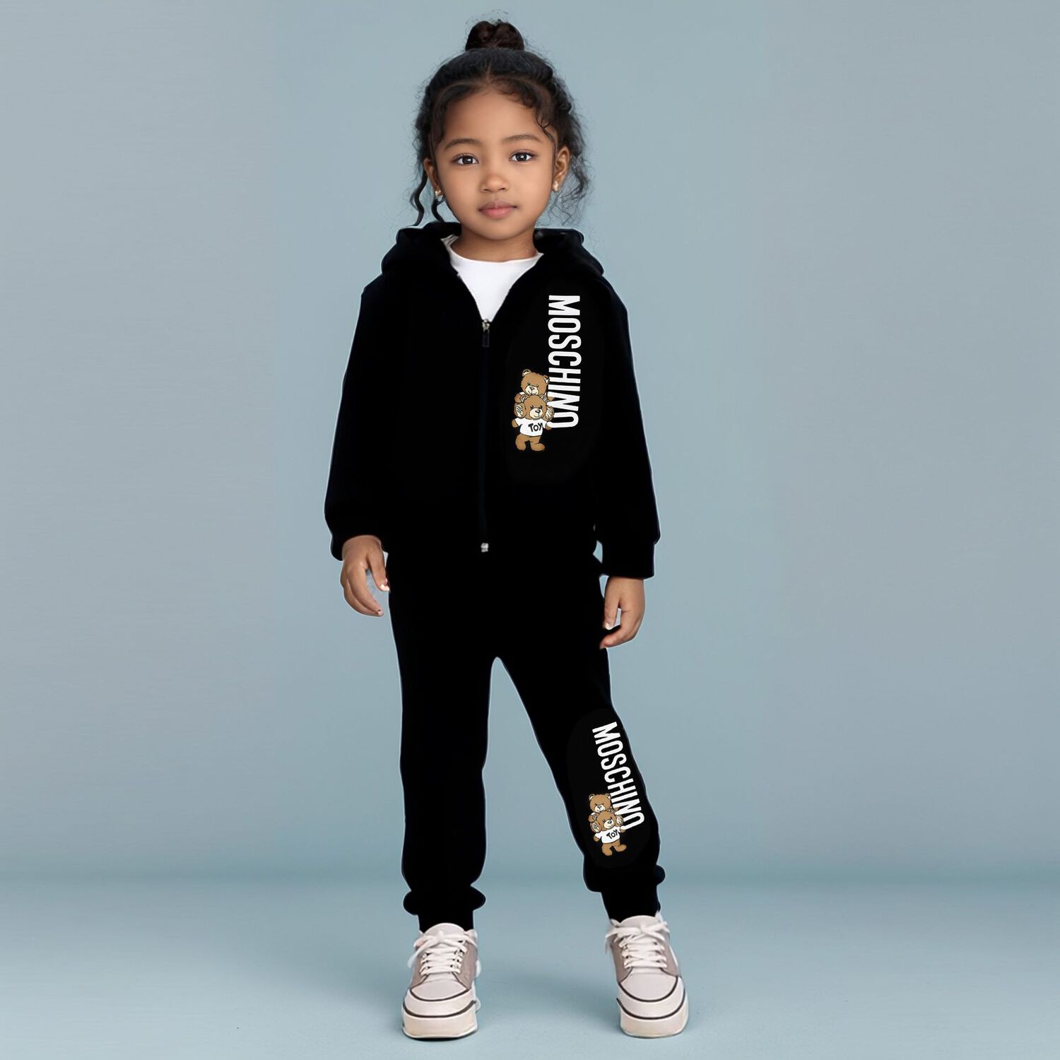 Black Teddy Bear Logo Tracksuit, 1, hi-res image number null