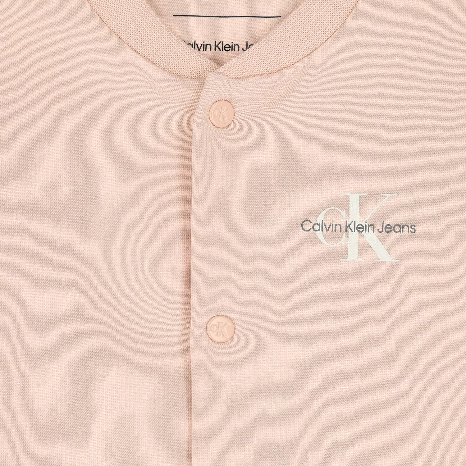 Baby Girls Pink Logo Romper, 1, hi-res