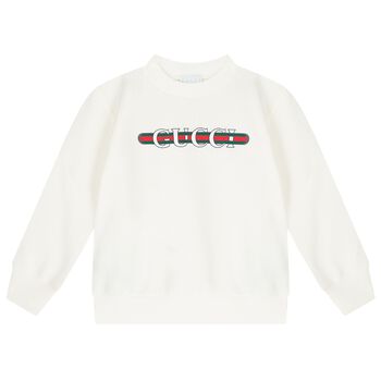 Ivory Cotton Logo Sweatshirt