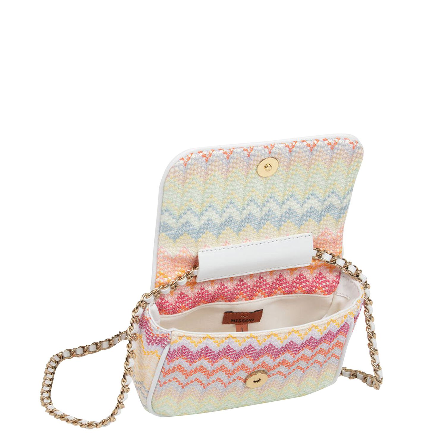 Girls Pink & Green Zigzag Bag, 1, hi-res