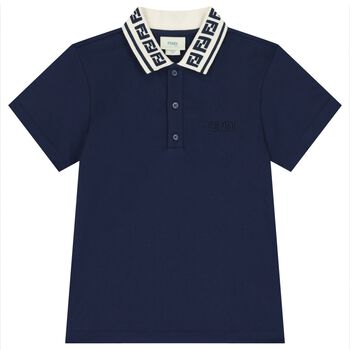 Boys Navy Logo Polo Shirt