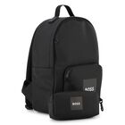 Boys Black Canvas Backpack, 1, hi-res