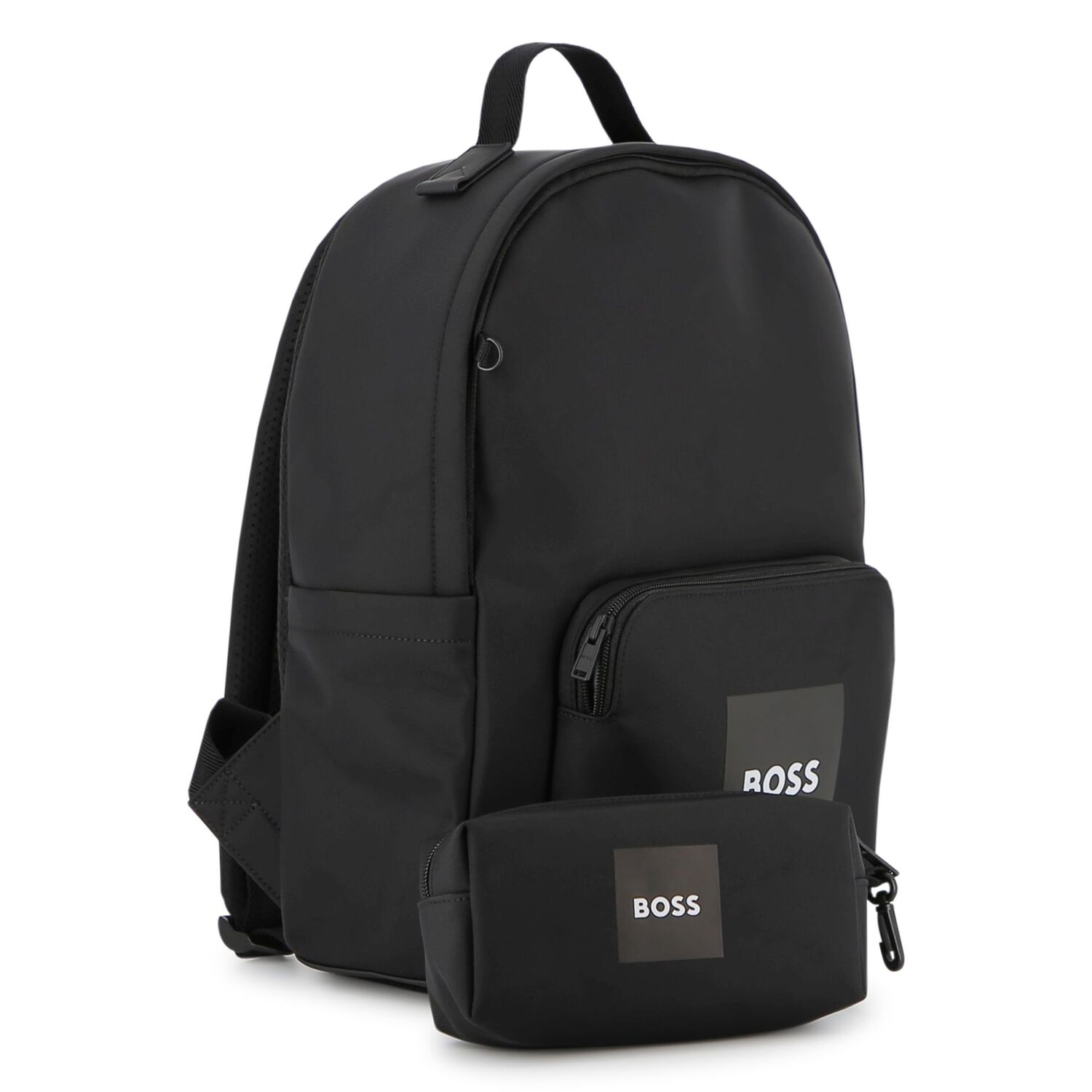 Boys Black Canvas Backpack, 1, hi-res
