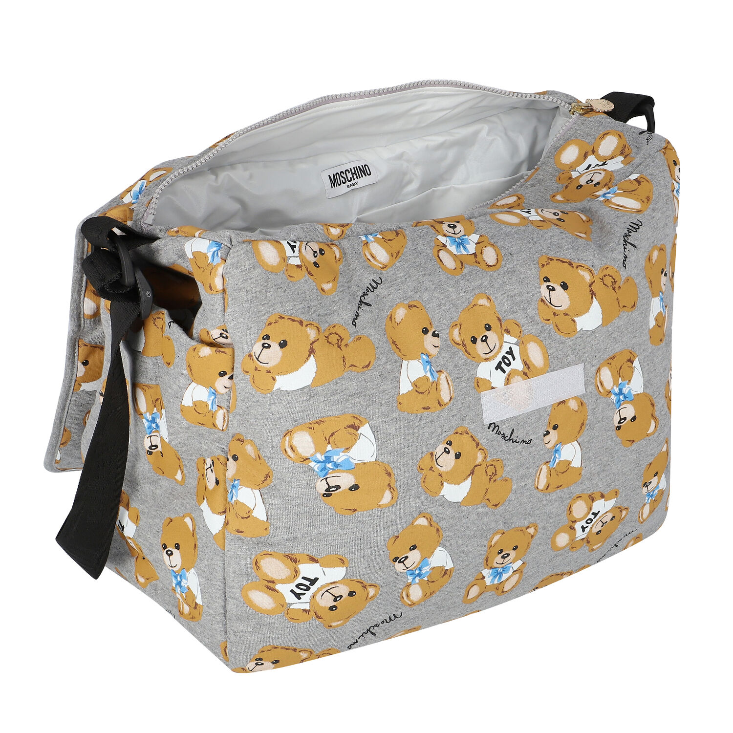 Ivory Teddy Logo Baby Changing Bag, 3, hi-res