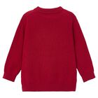 Boys Red Teddy Bear Knitted Jumper, 2, hi-res