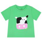 Younger Boys Green Cow T-Shirt, 1, hi-res