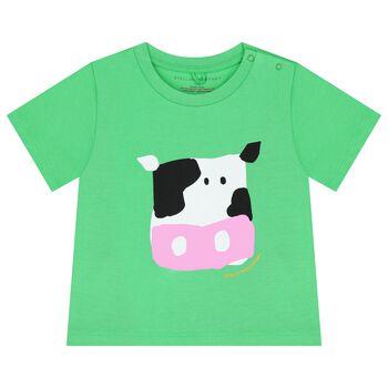 Younger Boys Green Cow T-Shirt