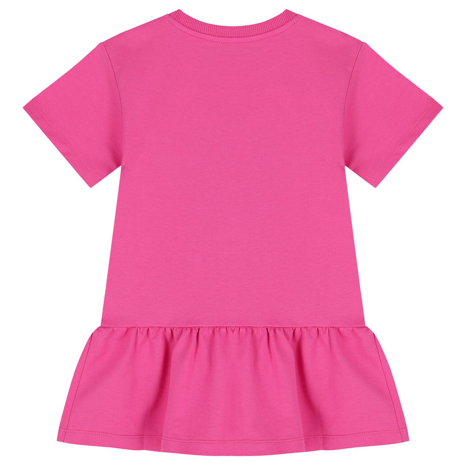 Girls Pink Teddy Bear Logo Dress, 4, hi-res