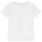 Boys White Teddy Bear Logo T-Shirt, 1, hi-res